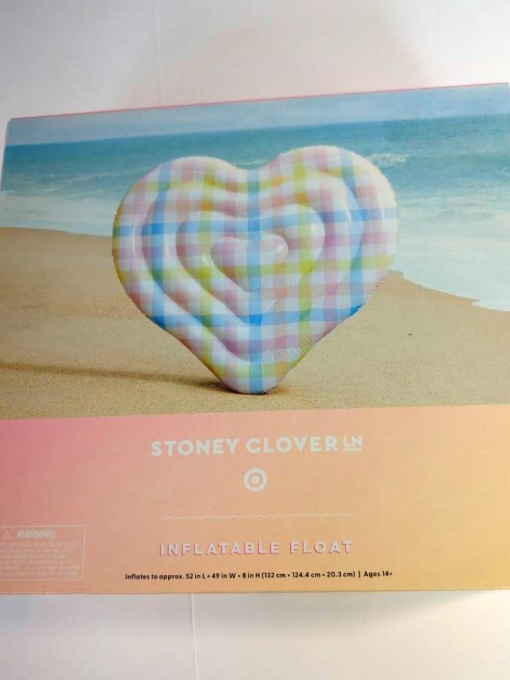 Stoney Clover Lane Inflatable Heart Float, 52" x 49" x 8" - New / Sealed